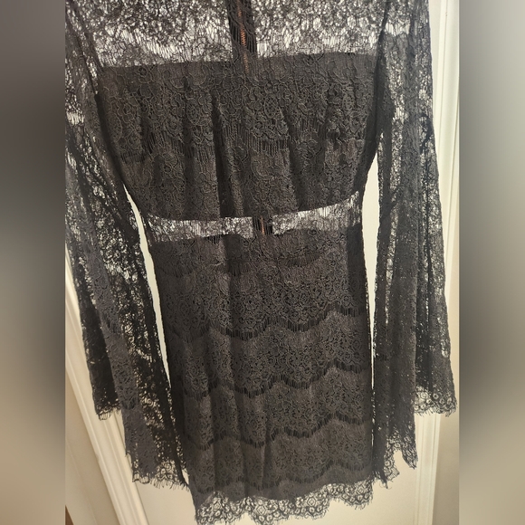 Lulus Small Black Lace Bell Sleeve Dress - Picture 5 of 8